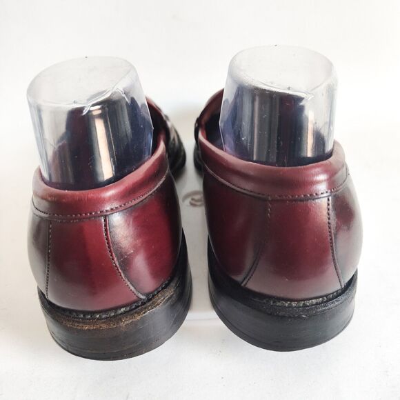 Allen Edmonds Barton Burgundy Leather Penny Loafers Mens 9 B Classic USA Made - Picture 6 of 14